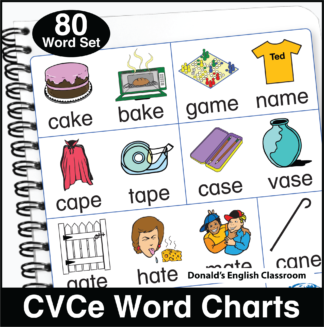 CVCe Charts - 80 Word Set, Kinney Brothers Publishing